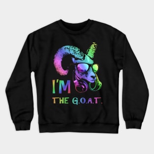 I'm The GOAT Cool and Funny Music Animal with Headphones and Sunglasses. Crewneck Sweatshirt